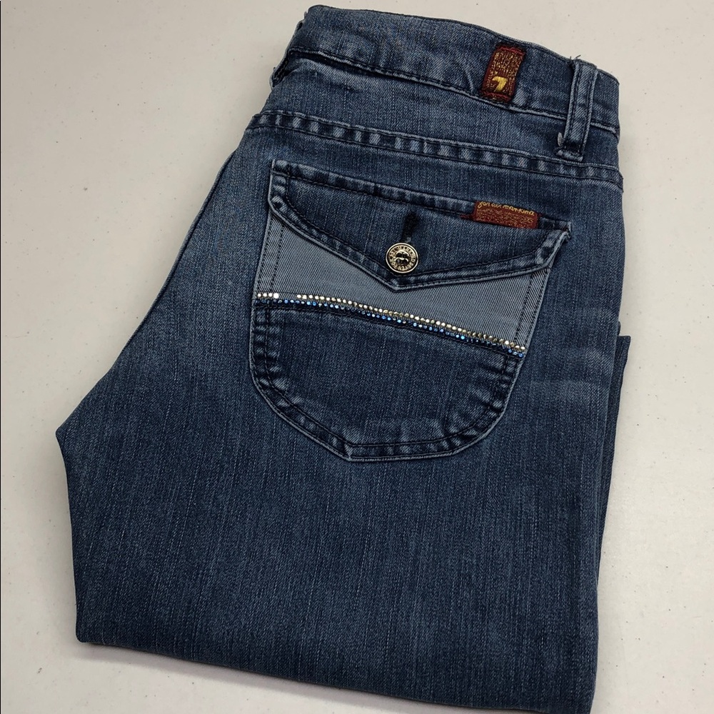 7 for ALL MANKIND STRAIGHT LEG JEANS 27x31 MADE IN USA 🇺🇸